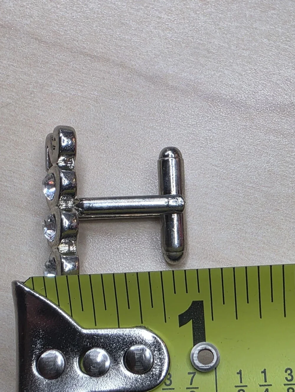 Vintage Y2K Millennium 2000 Silver Tone Rhinestone Cufflinks